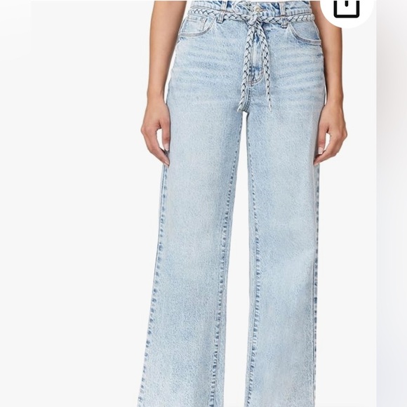 Kensie Jeans For Women's The Carla Hi-Rese Wide Leg Light Blu Braided Belt Sz 12 - Picture 10 of 16